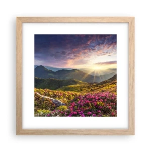 Poster in light oak frame - Freshness of Mountain Morning - 30x30 cm