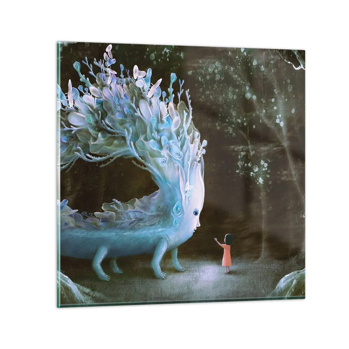 Glass picture - Fantastic Encounter - 30x30 cm