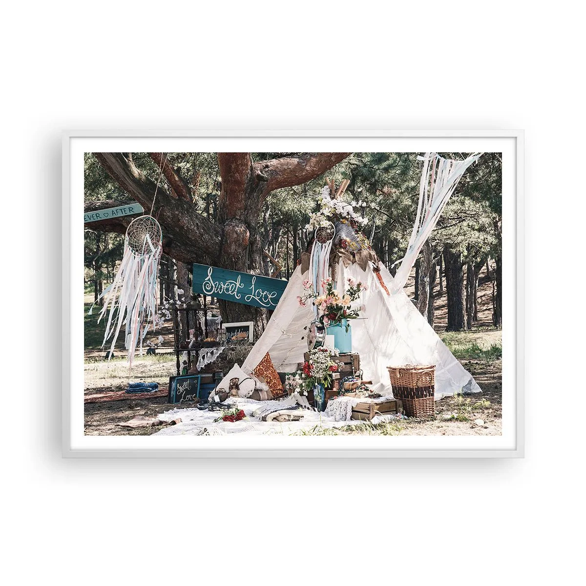 Poster in white frmae - Make Love… - 100x70 cm