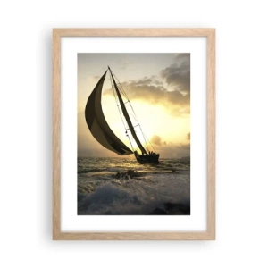 Poster in light oak frame - With and against the Wind - 30x40 cm