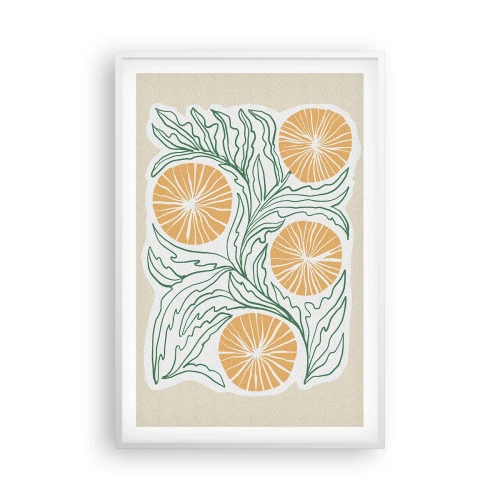 Poster in white frmae - Ethnic with an Abstract Note - 61x91 cm