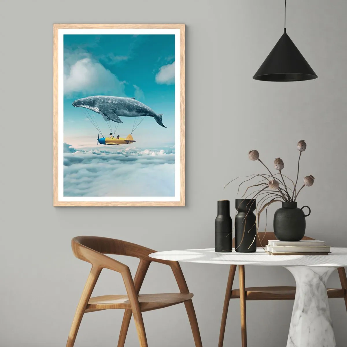 Poster in light oak frame - Why Not? - 40x50 cm