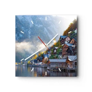 Wall clock - Clock on glass - Alpine Atmosphere - 40x40 cm