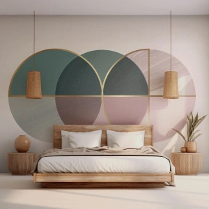 Photo Wallpaper Standard Eco - Circle after Circle - Abstraction, Piece, Modern Pattern - 150x105 cm