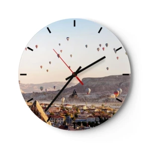Wall clock - Clock on glass - Like Ships in the Sky - 40x40 cm