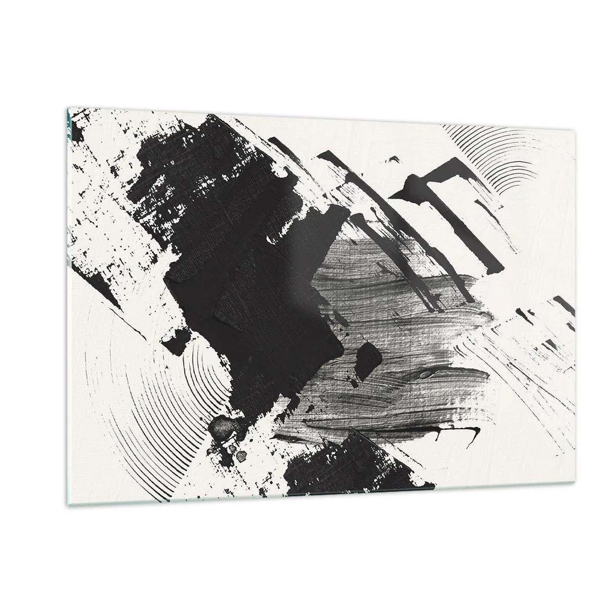 Glass picture - Abstract - Expression of Black - 120x80 cm