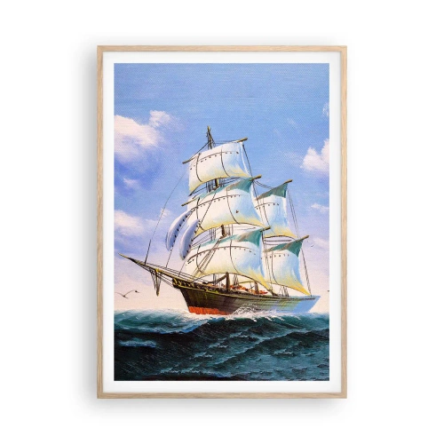 Poster in light oak frame - Proudly with Wind - 70x100 cm