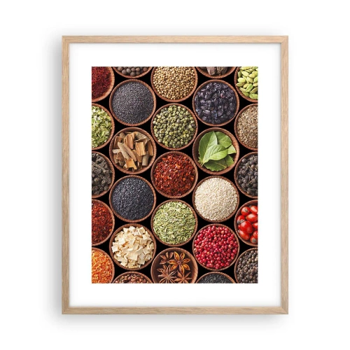 Poster in light oak frame - All Flavours of the World - 40x50 cm