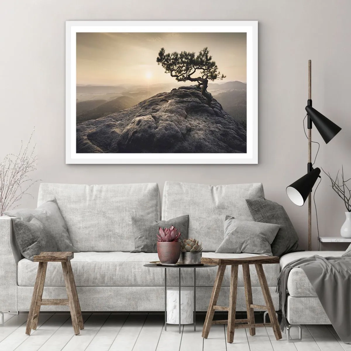 Poster in white frmae - Life Always Wins - 40x30 cm