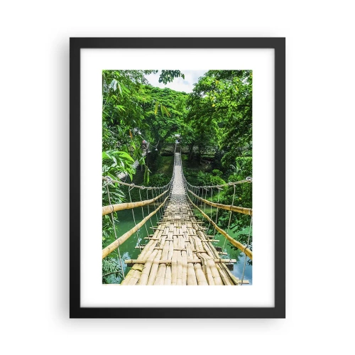 Poster in black frame - Small Bridge over the Green - 30x40 cm
