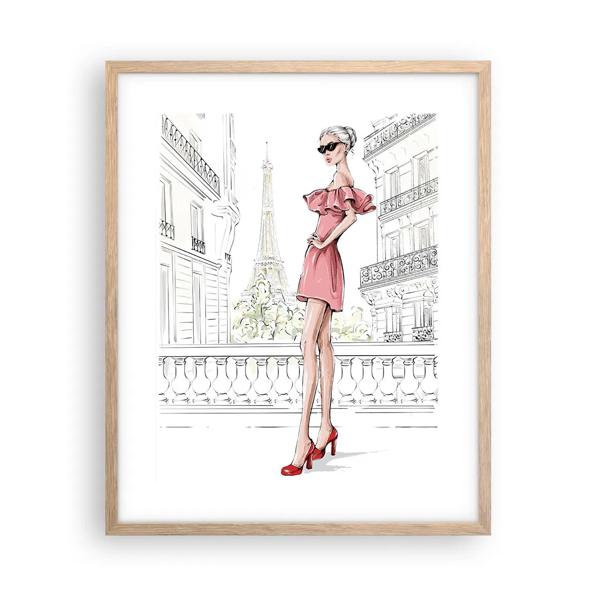 Poster in light oak frame - Art of Fashion - 40x50 cm