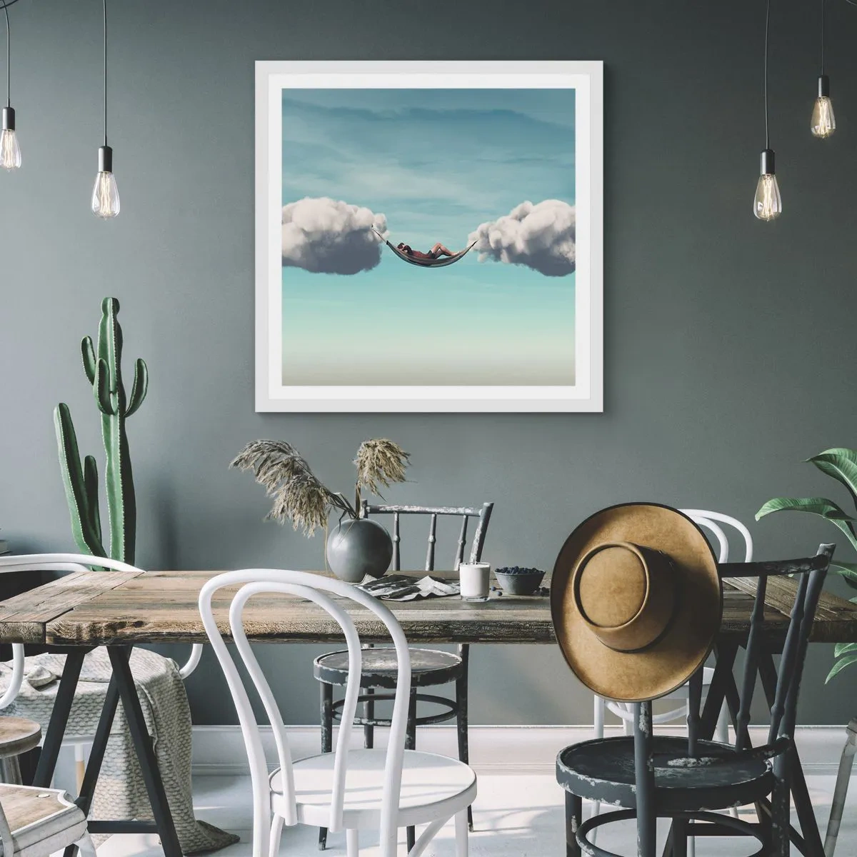 Poster in white frmae - Blissful Moment - 50x50 cm