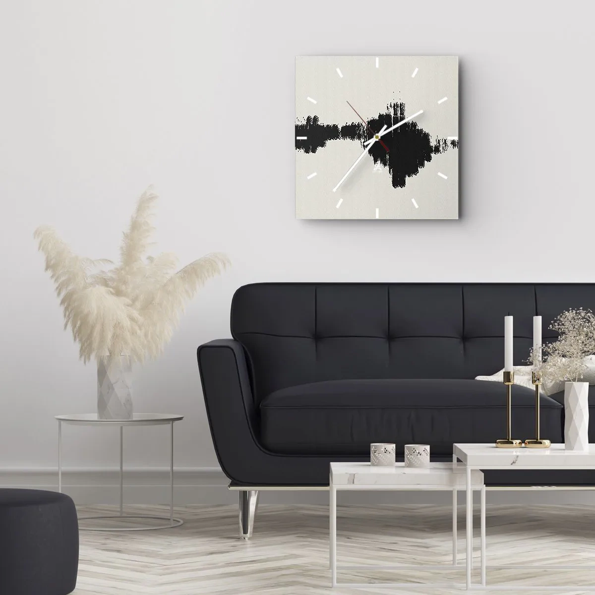 Wall clock - Clock on glass - Vibrations of Imagination - 40x40 cm