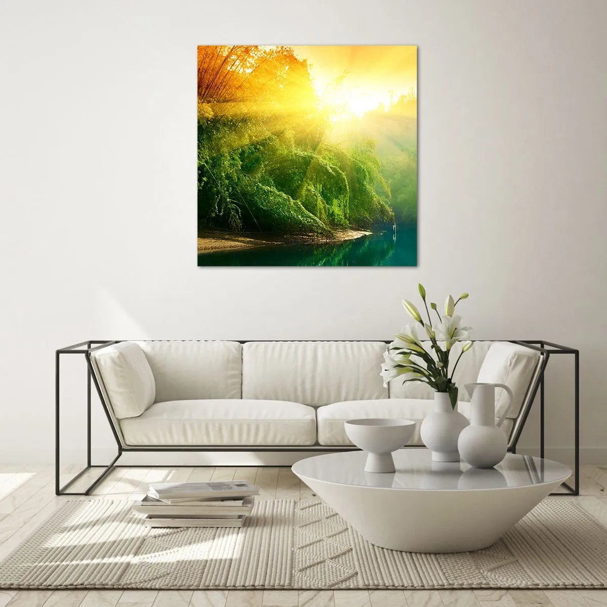 Glass picture - Drowning in the Sun and Shadow - 60x60 cm