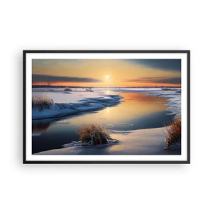 Poster in black frame - Winter Sunset - 91x61 cm