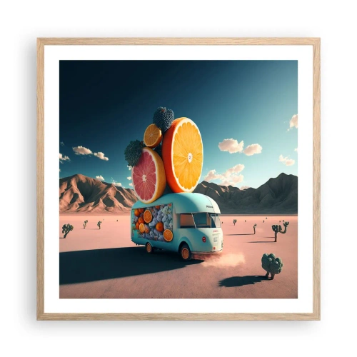 Poster in light oak frame - Taste of Holidays - 60x60 cm