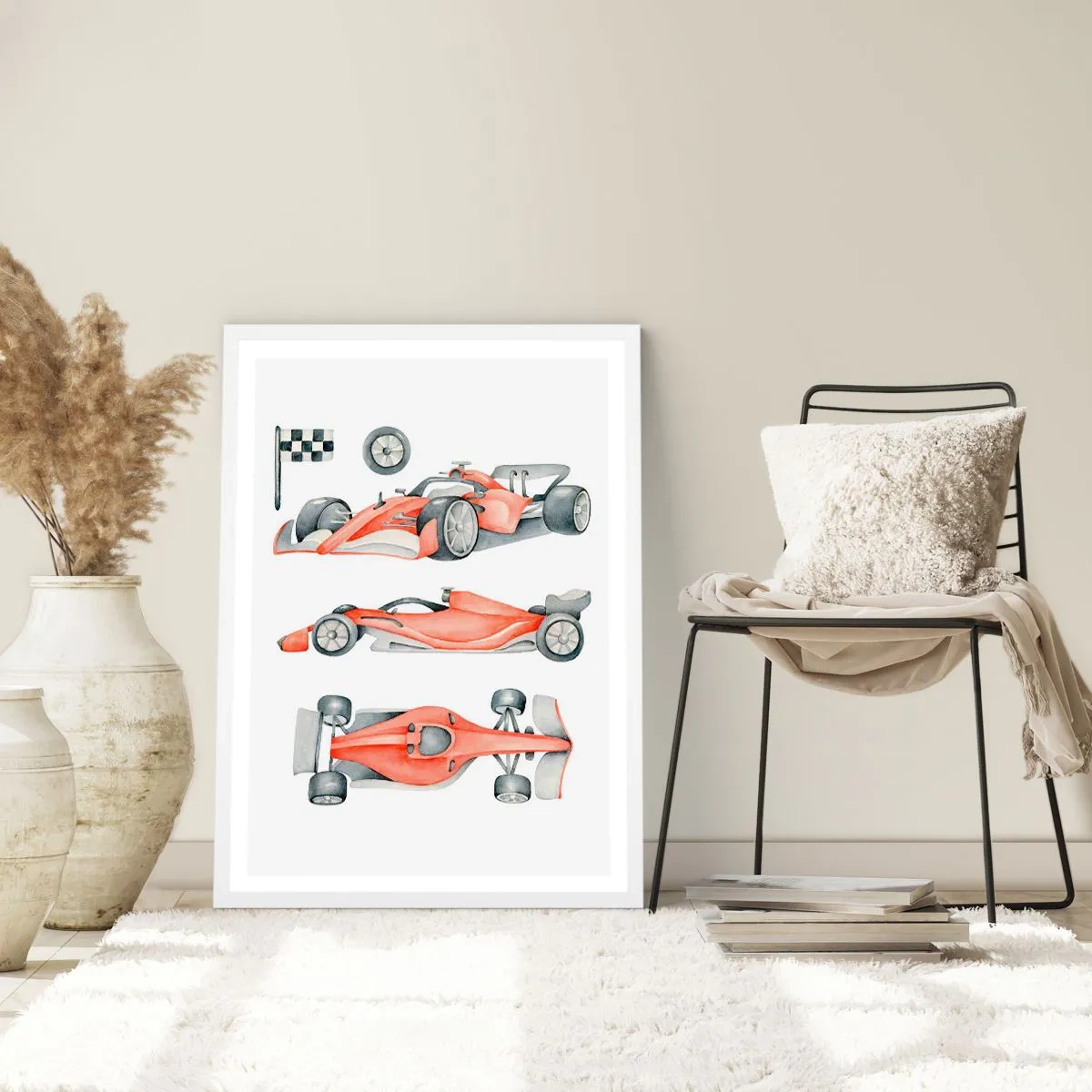 Poster in white frmae - Race for the Dreams - 61x91 cm