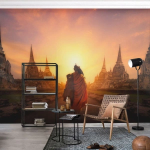 Photo Wallpaper Premium Sand - In Peace through Eternity - Thailand, Buddhism, Temple - 300x210 cm