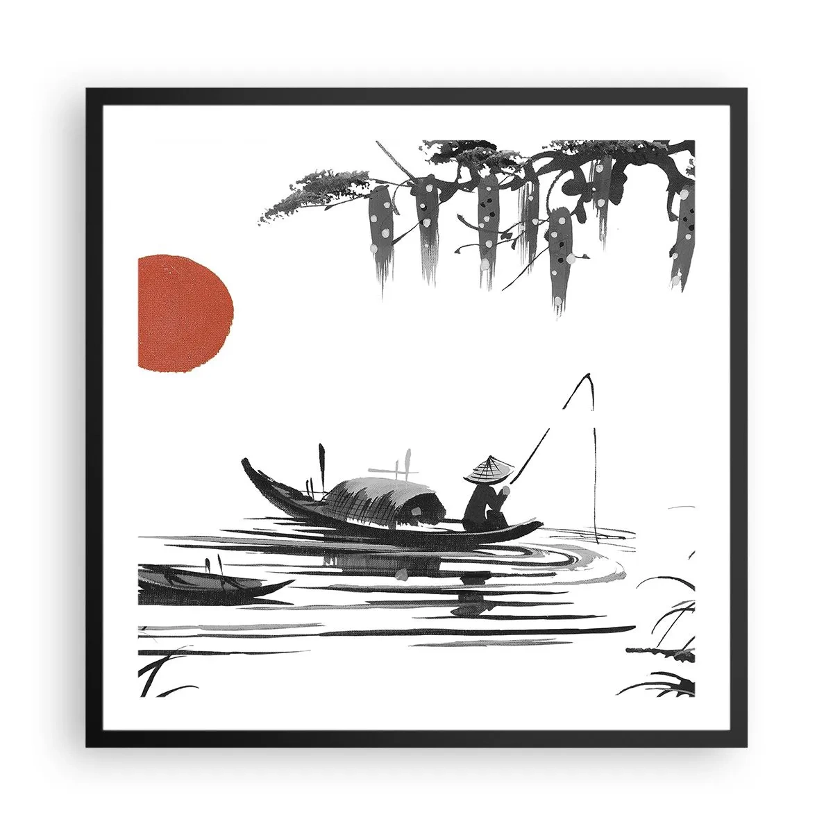 Poster in black frame - Asian Afternoon - 60x60 cm