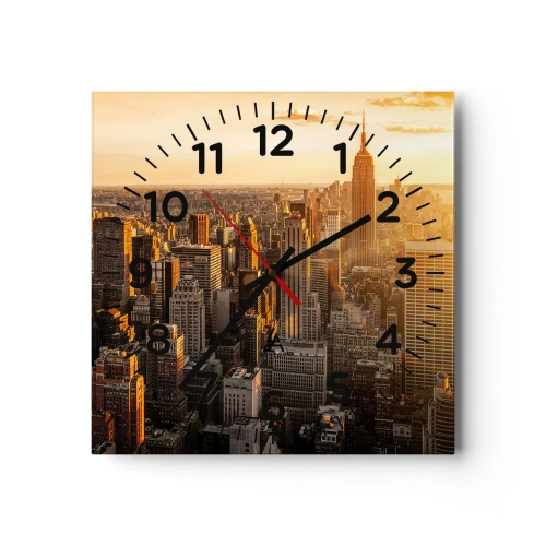 Wall clock - Clock on glass - Growing in the Sun - 40x40 cm