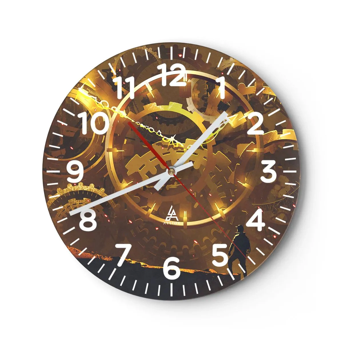 Wall clock - Clock on glass - At the Beginning of Time - 30x30 cm