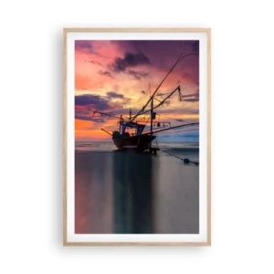 Poster in light oak frame - Exotic Evening - 61x91 cm