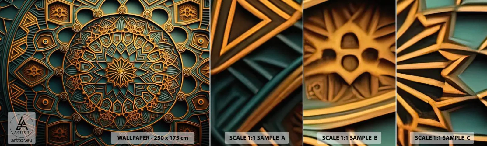 Photo Wallpaper Sample Self-Adhesive Deluxe Sticker - In Arabic Style - Mosaic, Arabic, Decorations - 100x30 cm