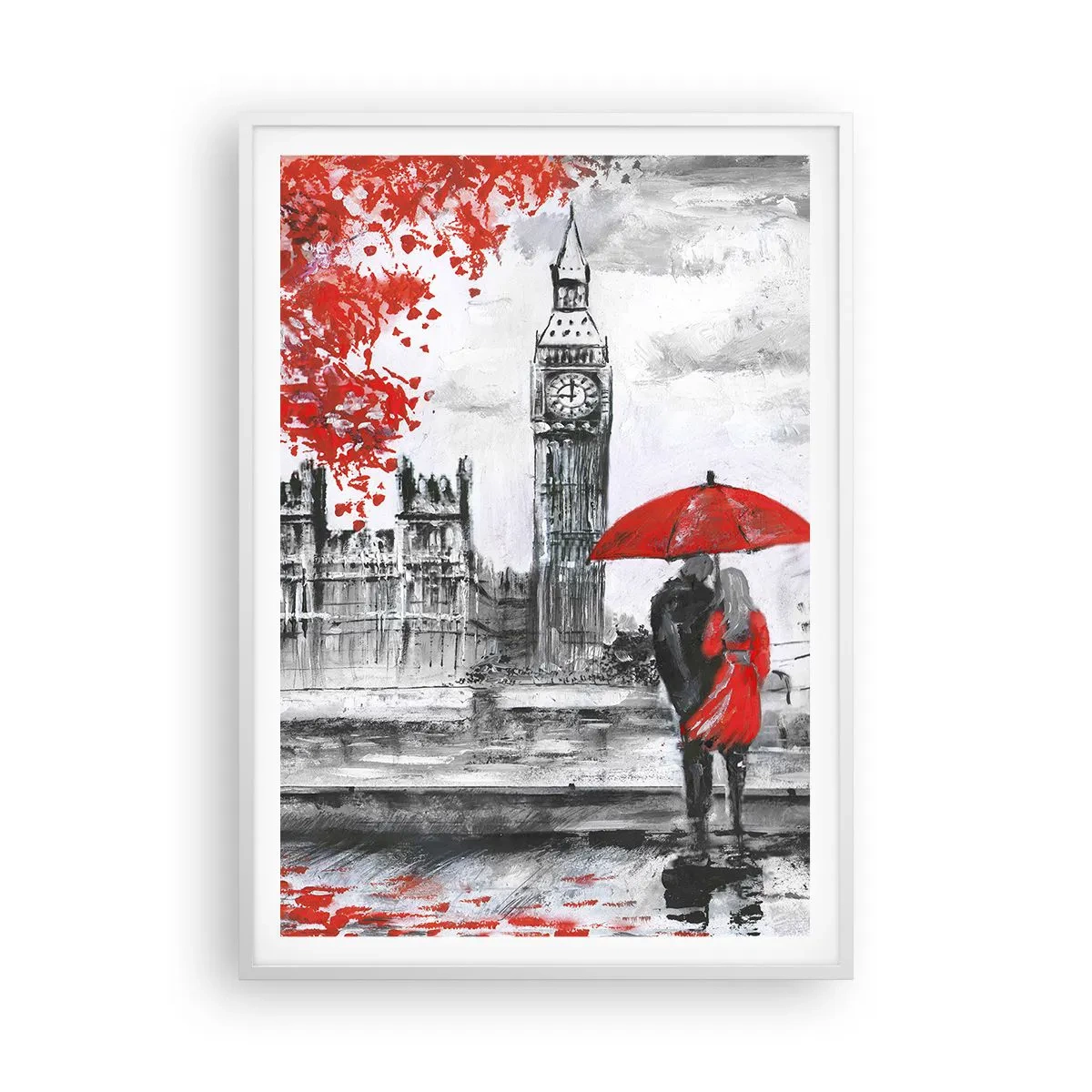 Poster in white frmae - In Love with London - 70x100 cm