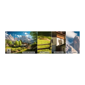 Photo Wallpaper Sample Self-Adhesive Deluxe Sticker - Alpine Idyll - Mountains, Landscape, Alps - 100x30 cm