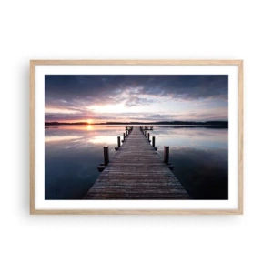 Poster in light oak frame - Quiet Border of Night and Day - 70x50 cm