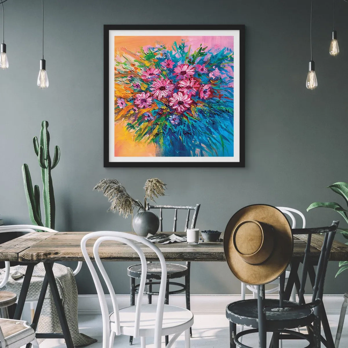 Poster in black frame - Energy of Life - 40x40 cm