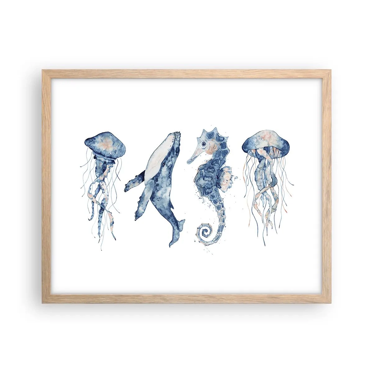 Poster in light oak frame - Sea Quirks - 50x40 cm