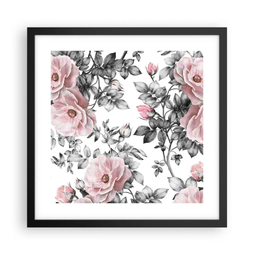 Poster in black frame - Getting Lost in Rose Flowers - 40x40 cm