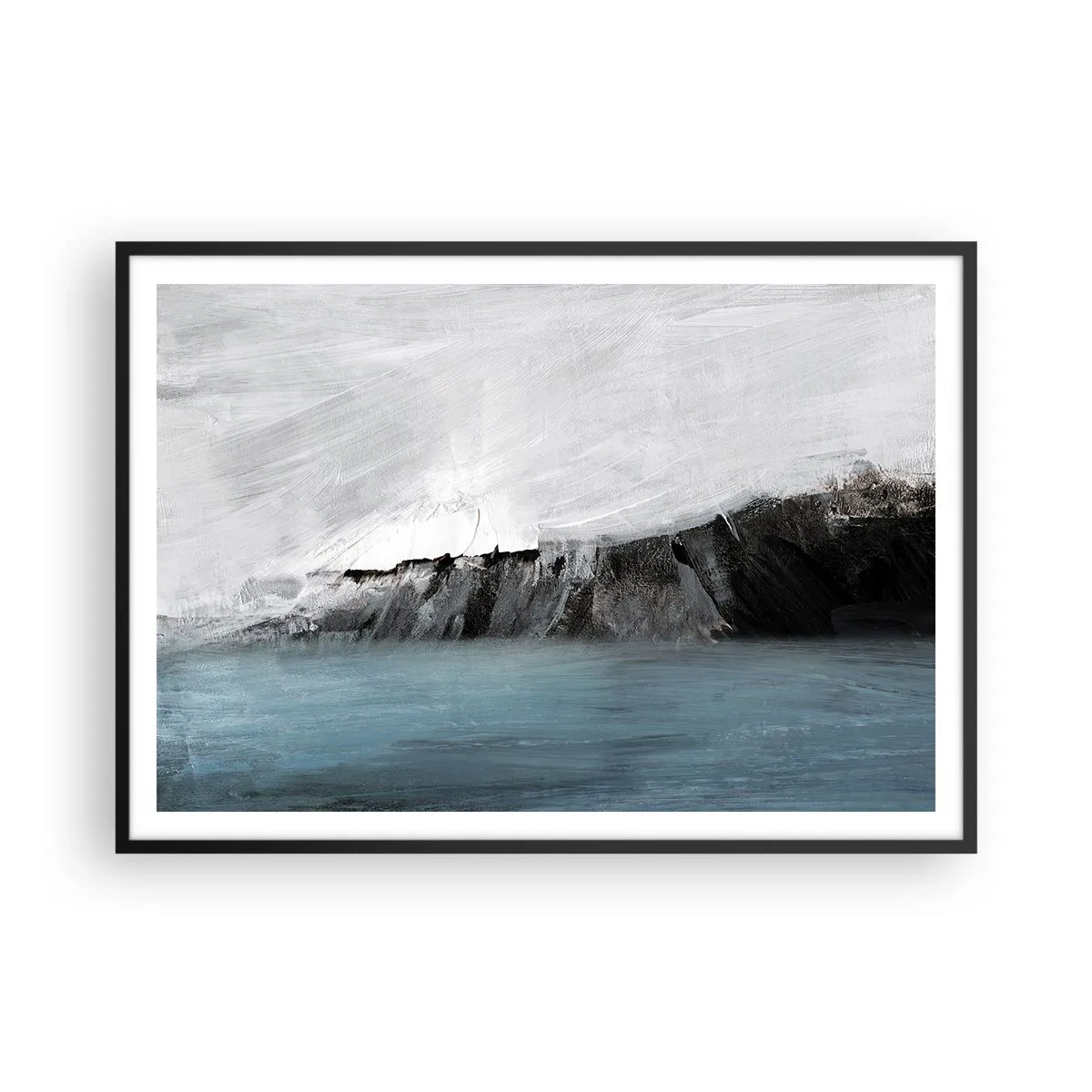 Poster in black frame - Water-Earth: Clash of Elements - 100x70 cm