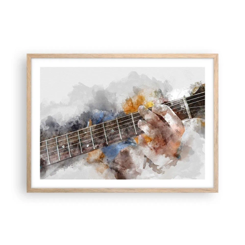 Poster in light oak frame - Poetry Between Strings - 70x50 cm