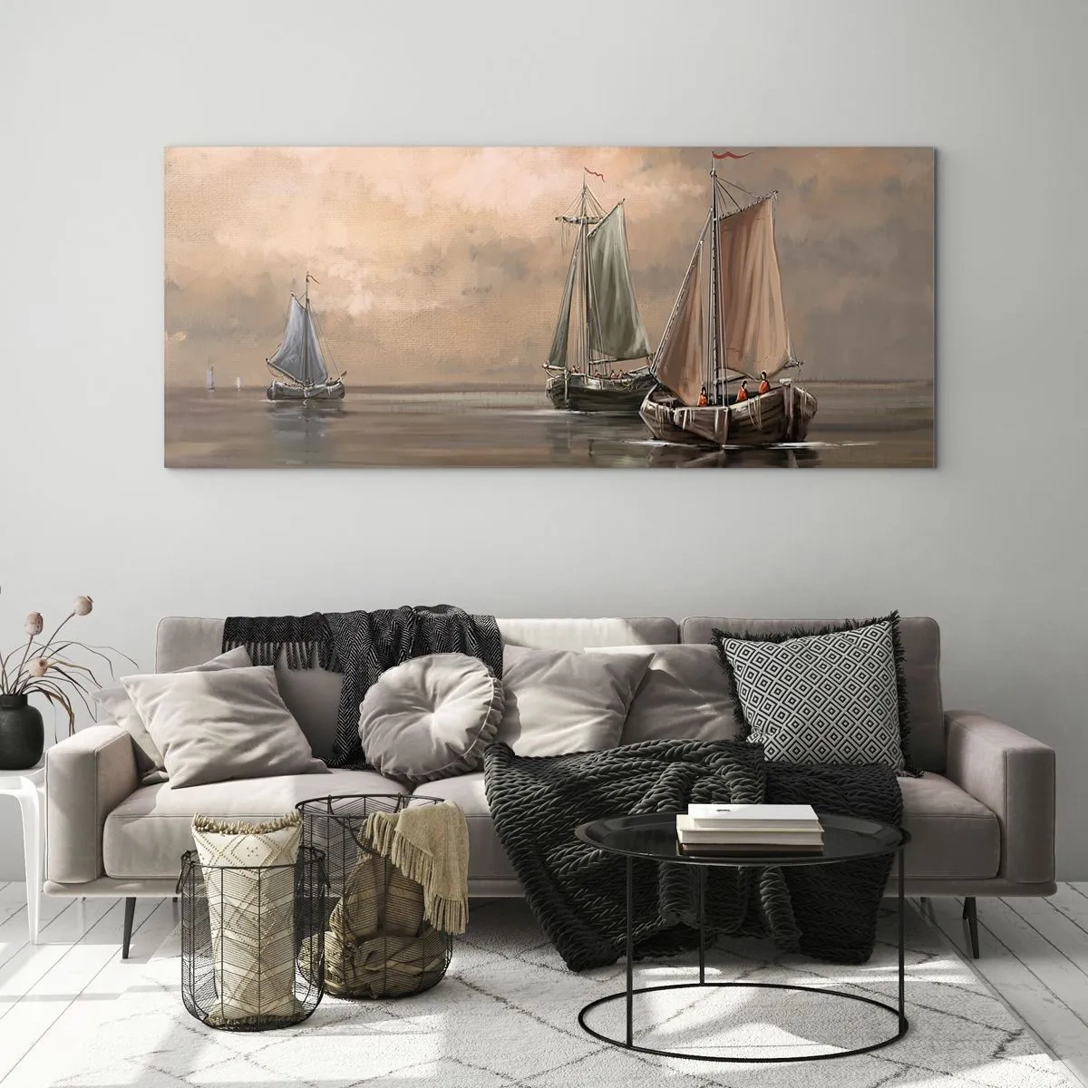 Glass picture - Return of Sailors - 90x30 cm