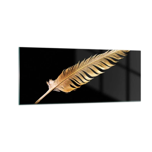 Glass picture - High-Class Feather - 100x40 cm