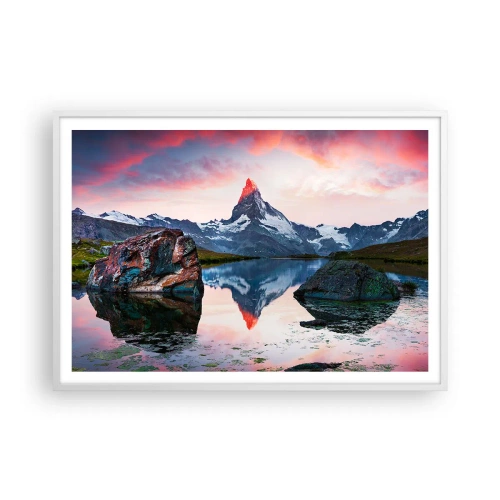 Poster in white frmae - Heart of the Mountains Is Hot - 100x70 cm