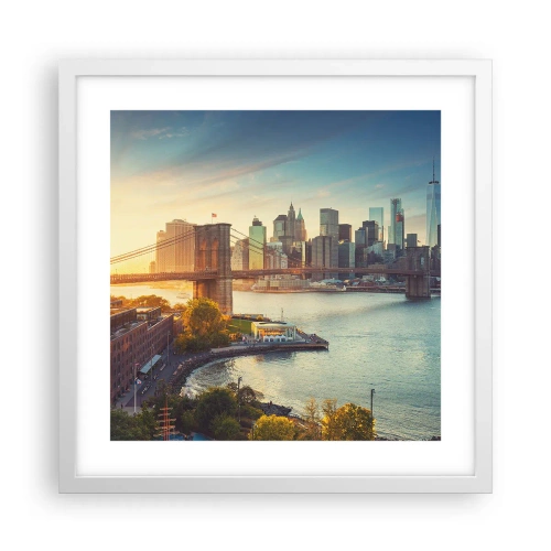 Poster in white frmae - Big City Dawn - 40x40 cm