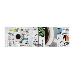Photo Wallpaper Sample Standard Eco - Time for a Break - Graphics, Coffee, Espresso - 100x30 cm