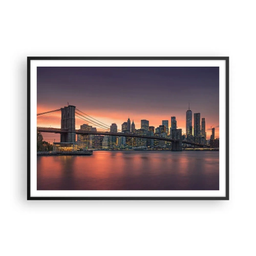 Poster in black frame - Submerged in Lilac Silence - 100x70 cm