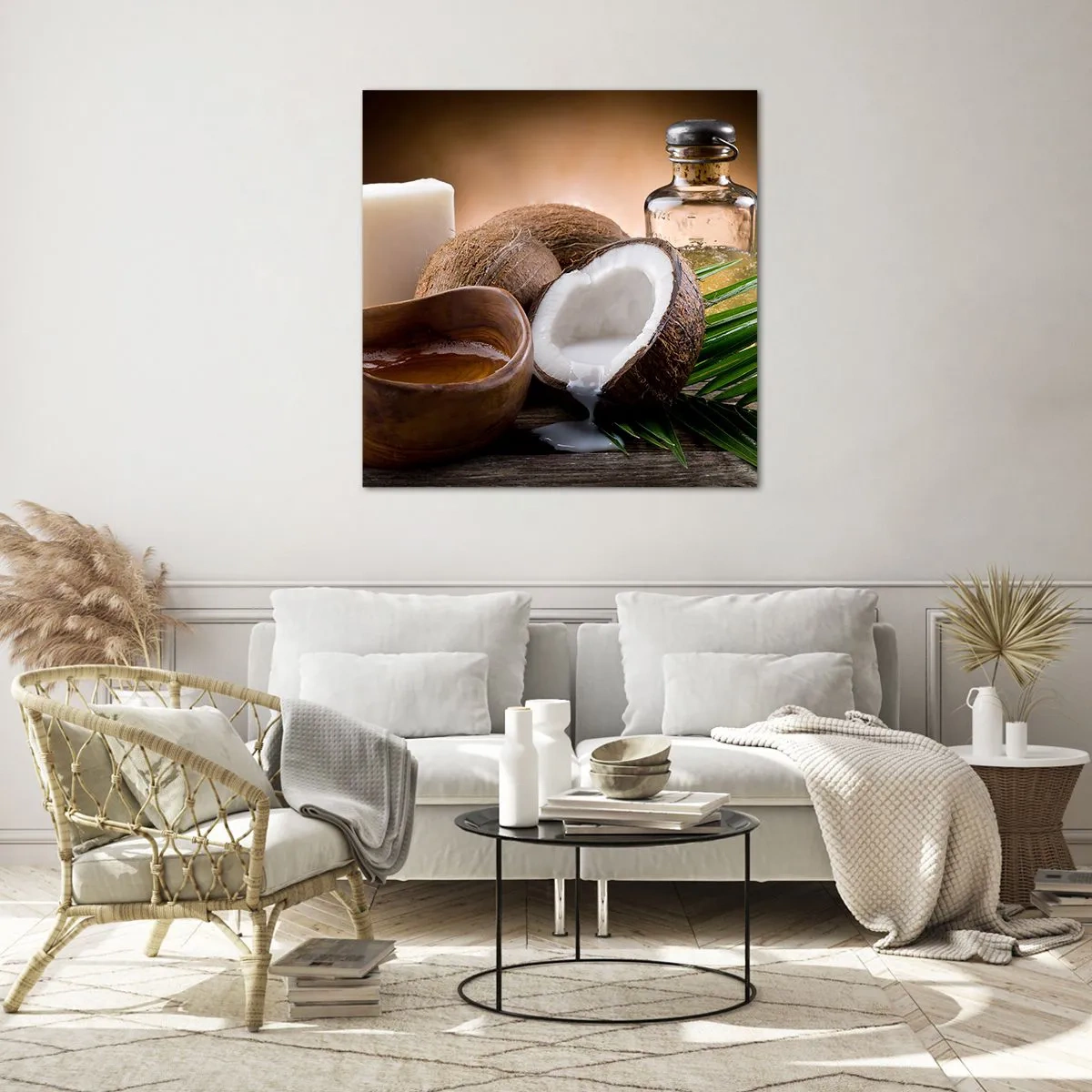 Glass picture - Health from Tropical Islands - 60x60 cm