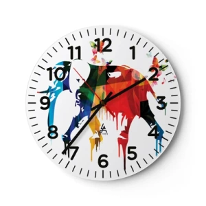 Wall clock - Clock on glass - Everyone Can Dance - 30x30 cm