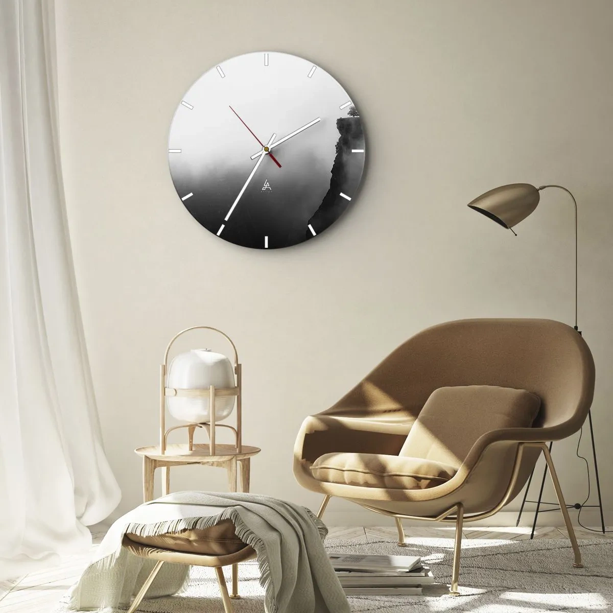Wall clock - Clock on glass - On the Edge of the World - 40x40 cm