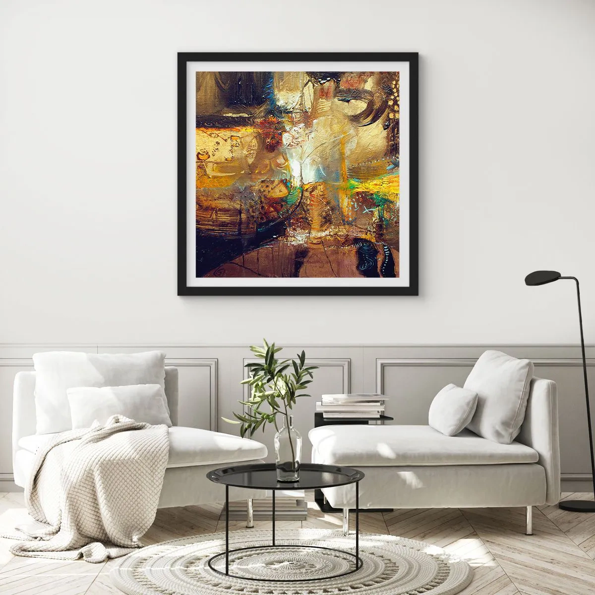 Poster in black frame - Cold, Warm, Hot - 40x40 cm