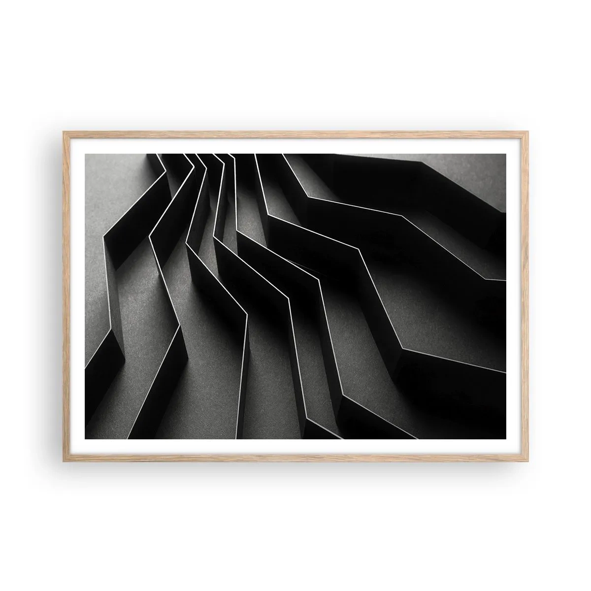 Poster in light oak frame - Spacial Order - 100x70 cm