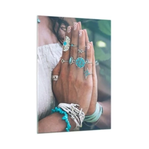 Glass picture - Welcome to the Centre of Wellbeing - 50x70 cm