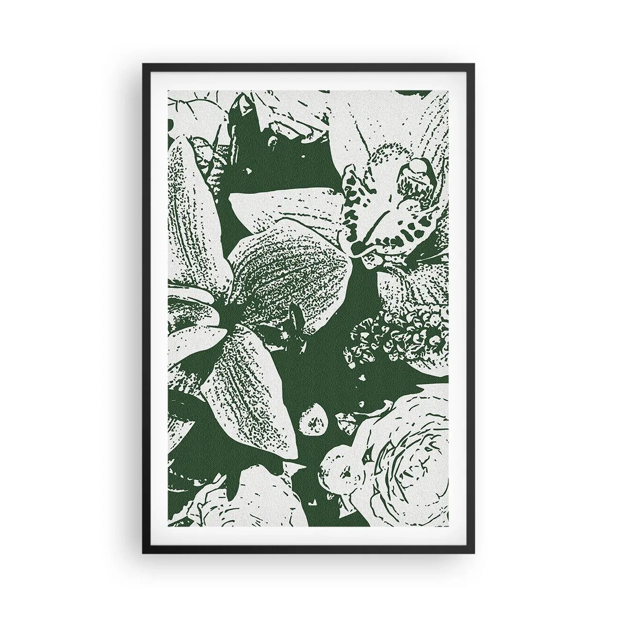 Poster in black frame - Bouquet - Green World - 61x91 cm