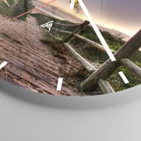 Clock face with lines