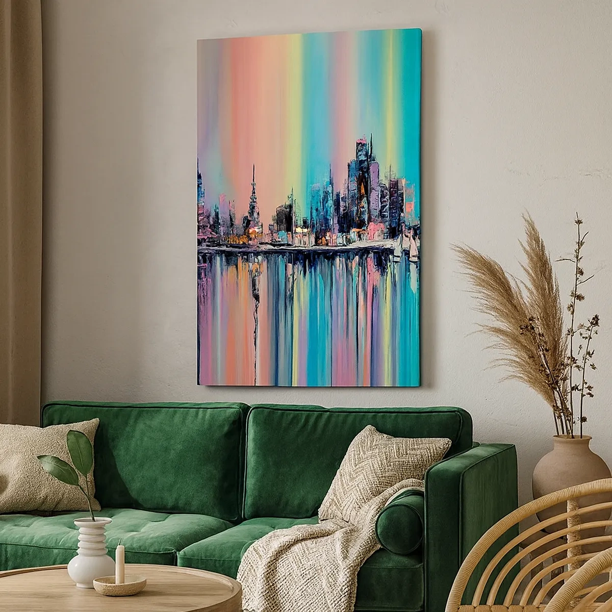 Canvas picture - Run down with Night Lights - 50x70 cm